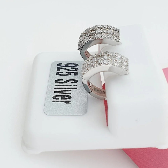 "925 Sterling Silver Cubic Zirconia Earrings, U19254657 - Picture 4 of 11